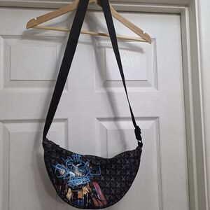 Black Crossbody Bag with Graphic Design